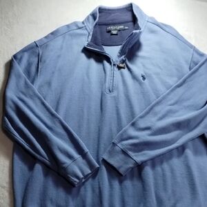 U.S. Polo Assn. Navy and Light Blue Quarter-Zip Pullover 2XL